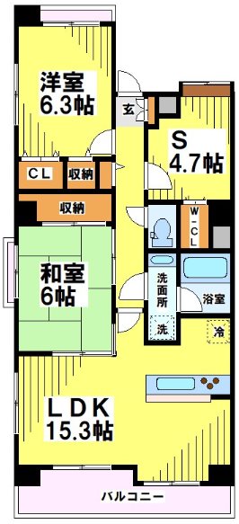 ランドコート調布南 301号室 間取り