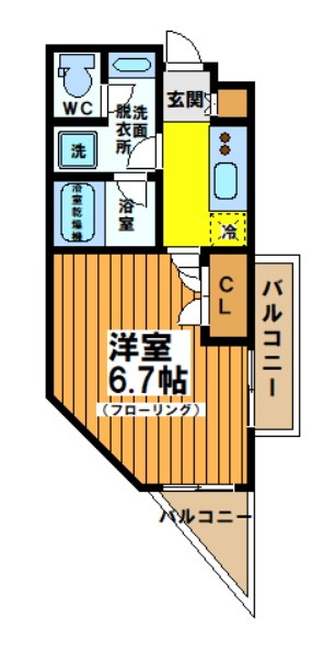 ＴＥＲＺＯ　ＣＡＳＡ（テレッツオカーサ） 303号室 間取り