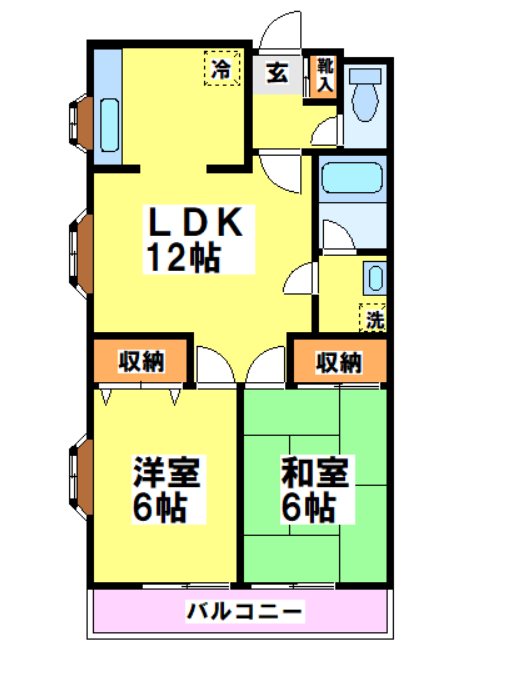 グリーンワイズ  201号室 間取り