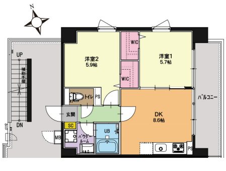 ロンブス調布 201号室 間取り