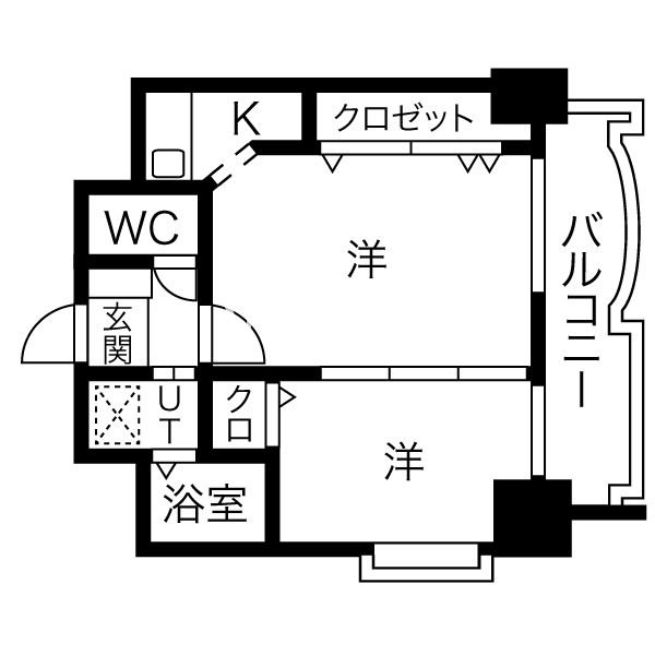 福岡県福岡市中央区警固１丁目 間取り