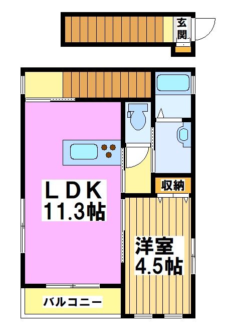 Mメゾン北棟 F号室 間取り