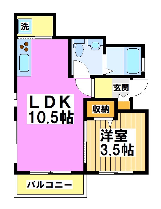 Mメゾン北棟 E号室 間取り