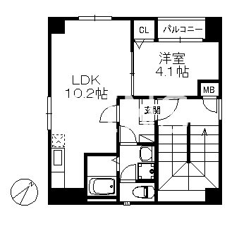 福岡県福岡市中央区清川２丁目 間取り