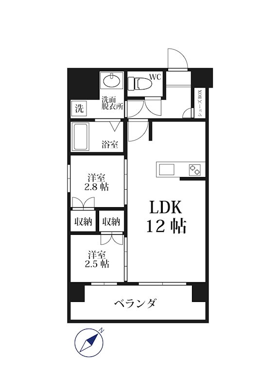 福岡県福岡市中央区六本松２丁目 間取り