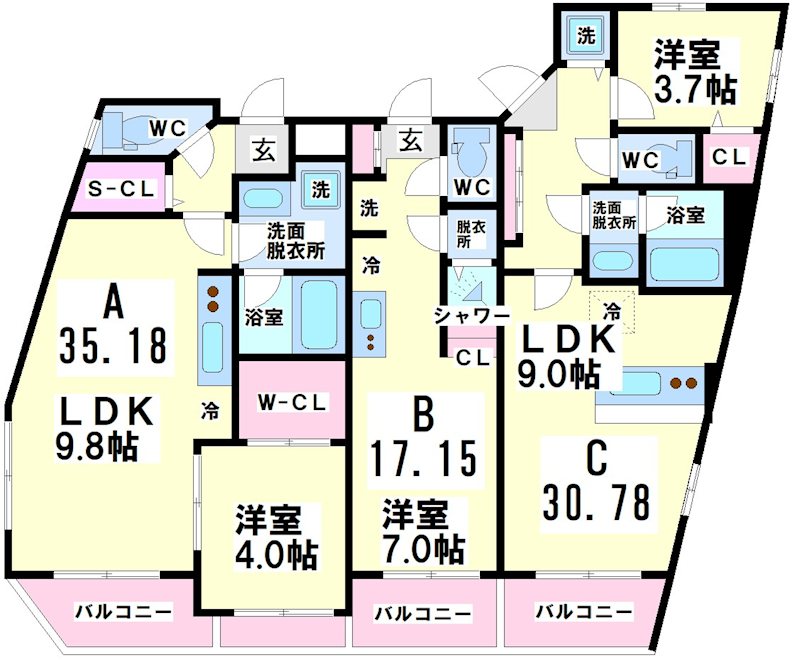 401A号室 間取り