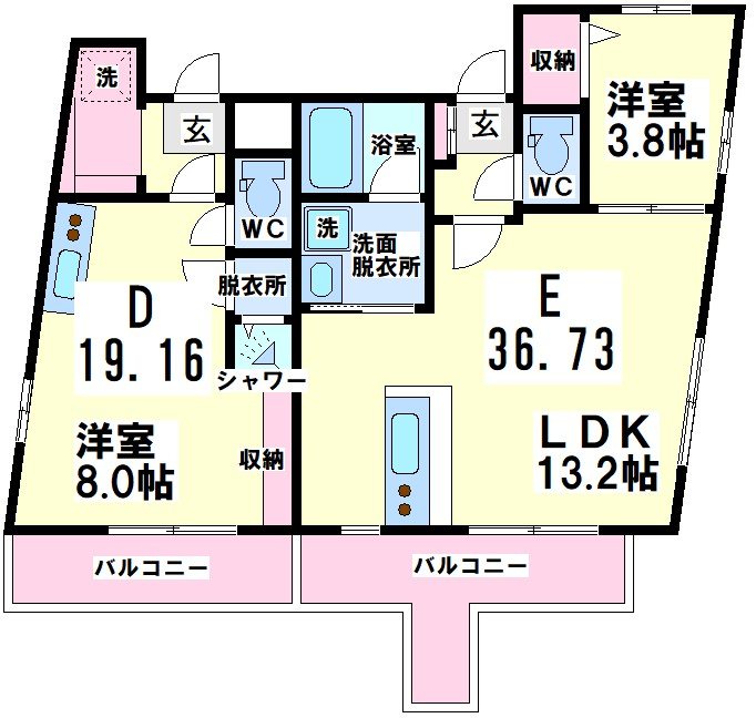 502E号室 間取り