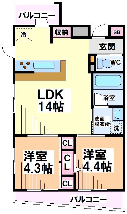 B CITY ART RESIDENCE　KITAZAWA 間取り
