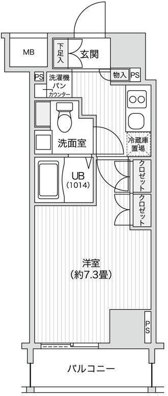レジディア笹塚Ⅱ　 間取り