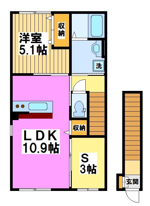 レオン 201号室 間取り
