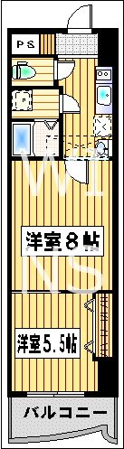 福岡県福岡市中央区清川１丁目 間取り