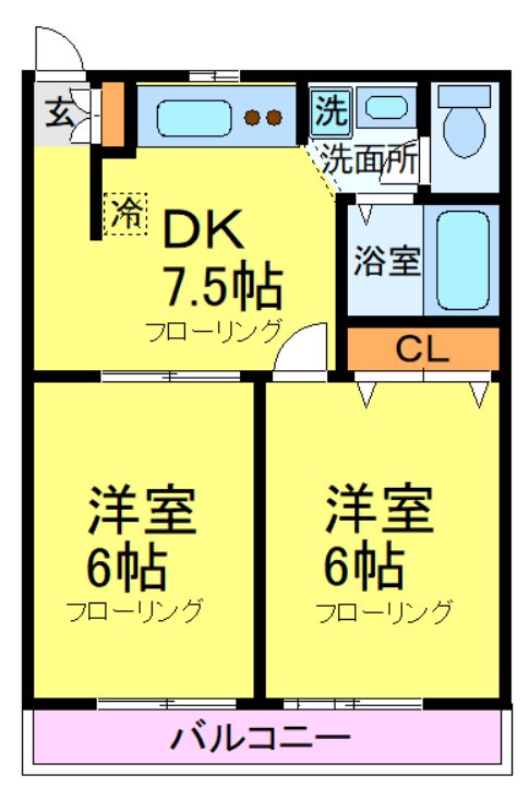 フローラ・K 202号室 間取り