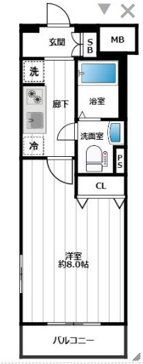 AZEST調布 408号室 間取り