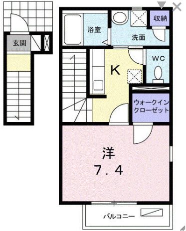 ルプレジール 201号室 間取り