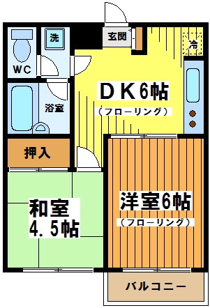 武蔵ハイツⅠ 105号室 間取り