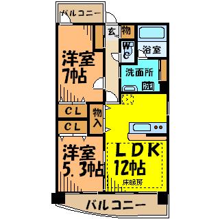 サントル野川 202号室 間取り
