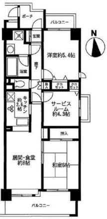コートプラザ調布 602号室 間取り