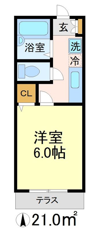 フローラ・K 101号室 間取り