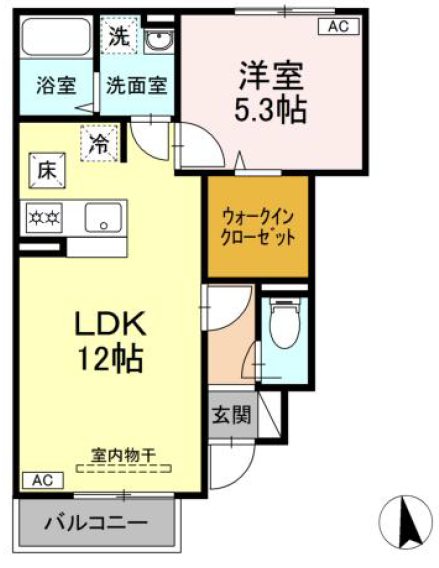 アケボノⅡ 105号室 間取り
