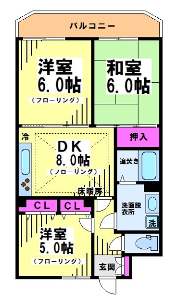 ウィステリア緑ヶ丘Ⅱ 102号室 間取り