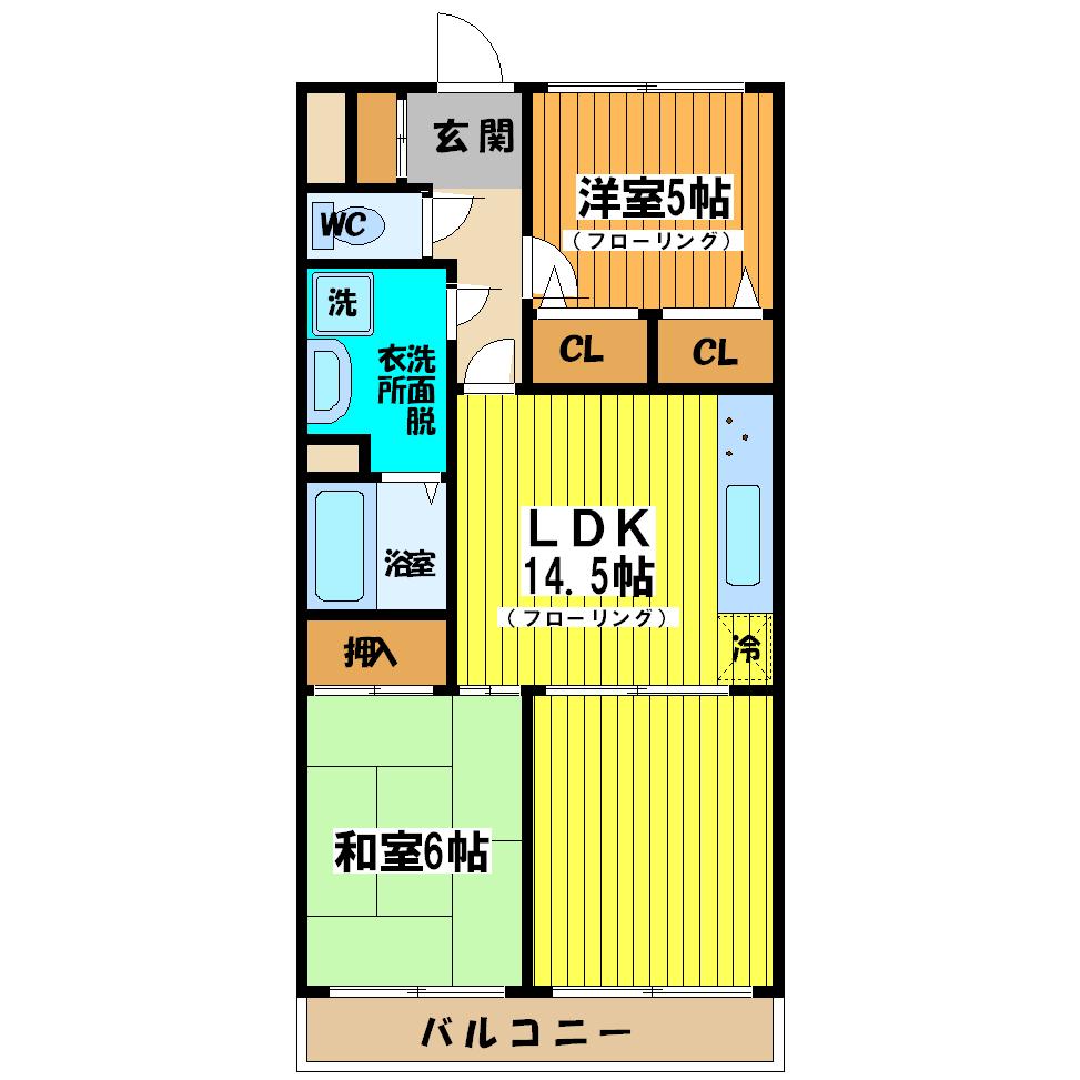 ウィステリア緑ヶ丘Ⅱ 102号室 間取り