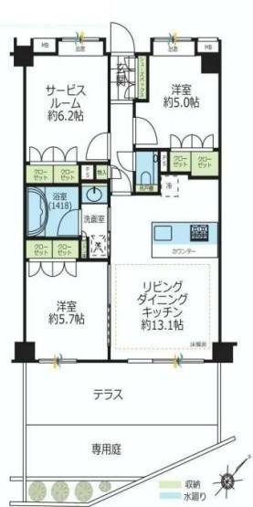 ラコント調布柴崎 105号室 間取り