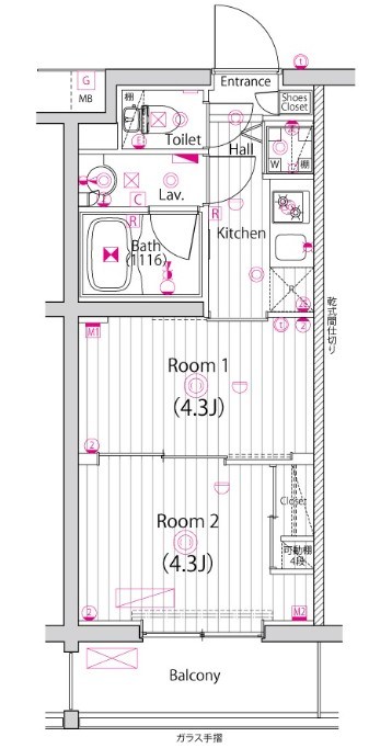 ガーラ・アヴェニュー調布 200号室 間取り