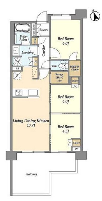 セレステラス調布ヶ丘 106号室 間取り