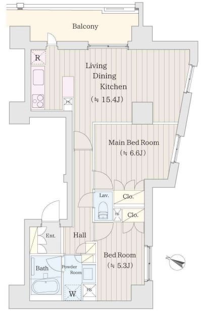 パールコート仙川 501号室 間取り