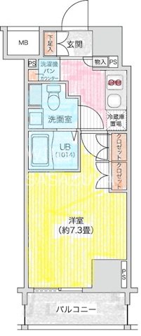 レジディア笹塚Ⅱ　 間取り