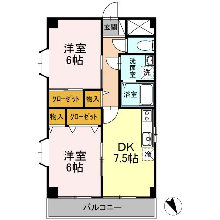 シャイニーヒル 501号室 間取り