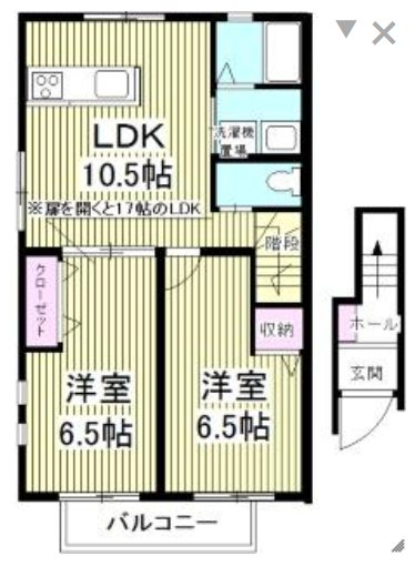 テラス リストーロ 1号室 間取り
