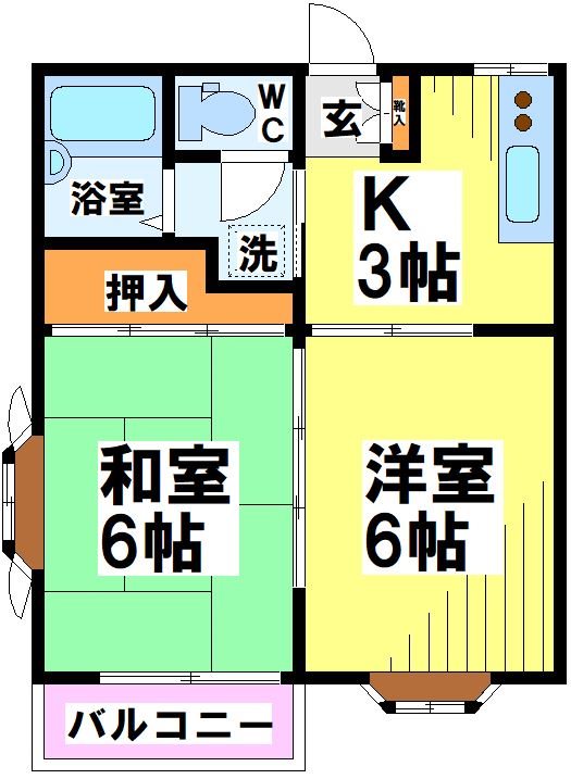 シャトーつつじヶ丘 102号室 間取り