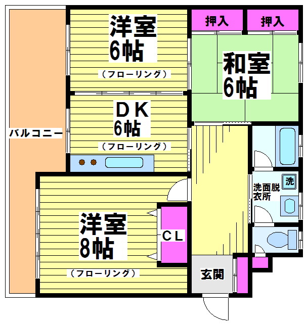 【パークサイド野川】 間取り図