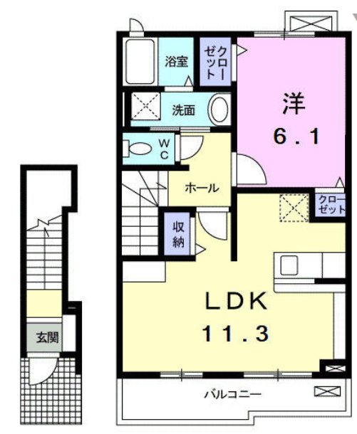エレガンシア 203号室 間取り