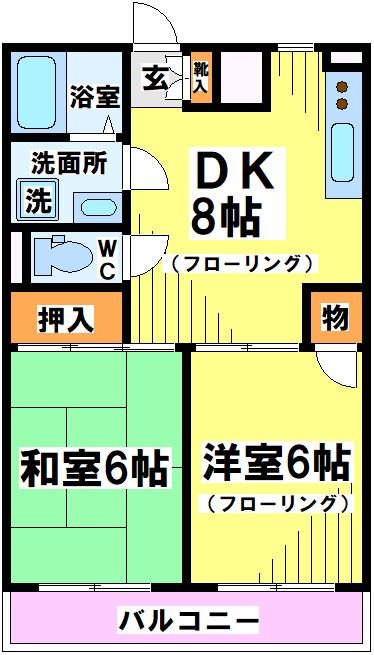 グリーンアベニュー B107号室 間取り