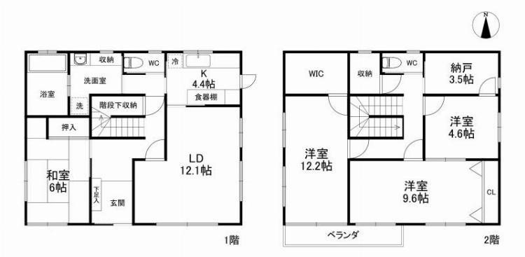 粕谷3丁目戸建（定期借家） 間取り