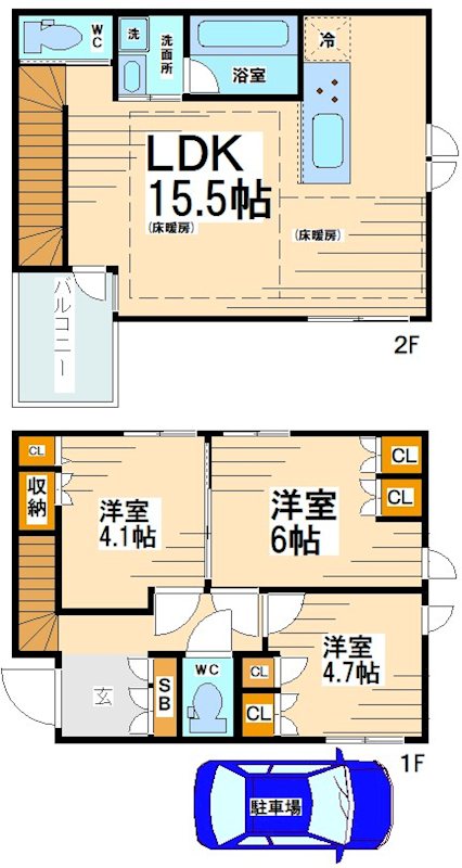 杉並区和泉1丁目貸家  間取り