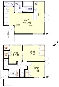 杉並区和泉1丁目貸家  間取り
