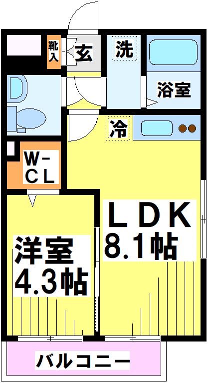 グローリオシェルト仙川Ⅱ 105号室 間取り