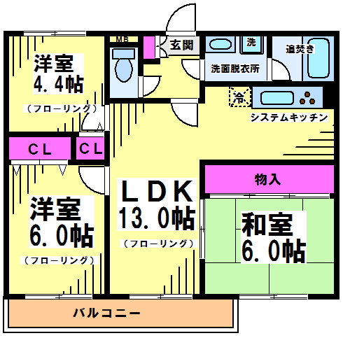 【メゾンベル・アネックス】 間取り