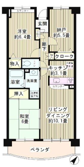 クレール仙川 302号室 間取り