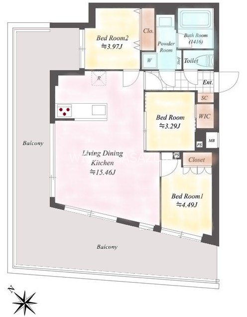 オープンブルーム渋谷本町 間取り