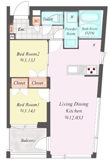 オープンブルーム渋谷本町 間取り