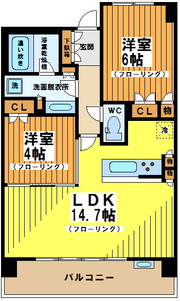 Brillia仙川（ブリリア） 02号室 間取り