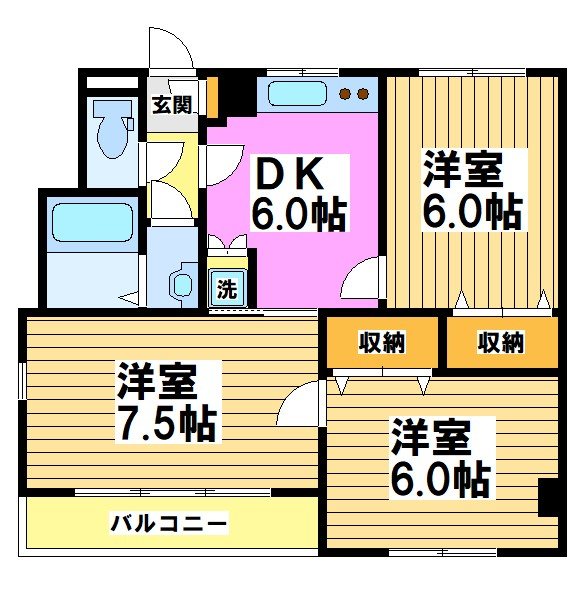サンライズ狛江A 間取り図