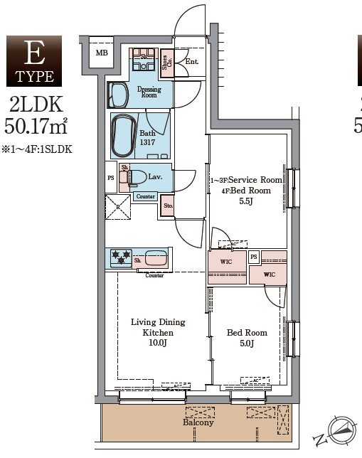 LUMINOUSつつじヶ丘（Eタイプ） 間取り