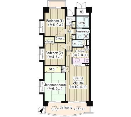 クレール仙川 401号室 間取り