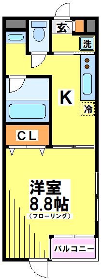 サンパラッツオ六番館 410号室 間取り