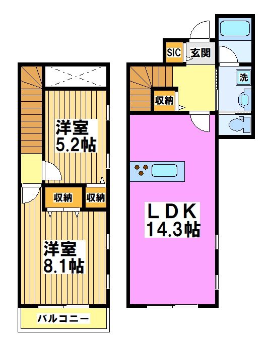 トライデント＝3/28入居可能＝ 間取り